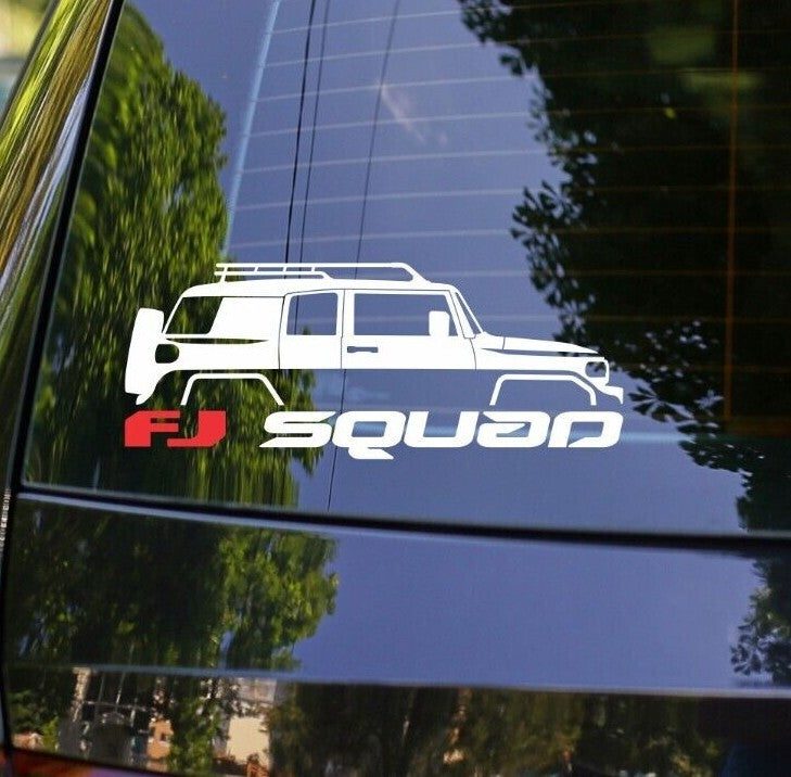 FJ Squad SUV Car Silhouette Decal Sticker for Toyota FJ Cruiser