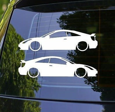 2x Lowered Car Silhouette Decal Stickers for Toyota Celica Convertible T230