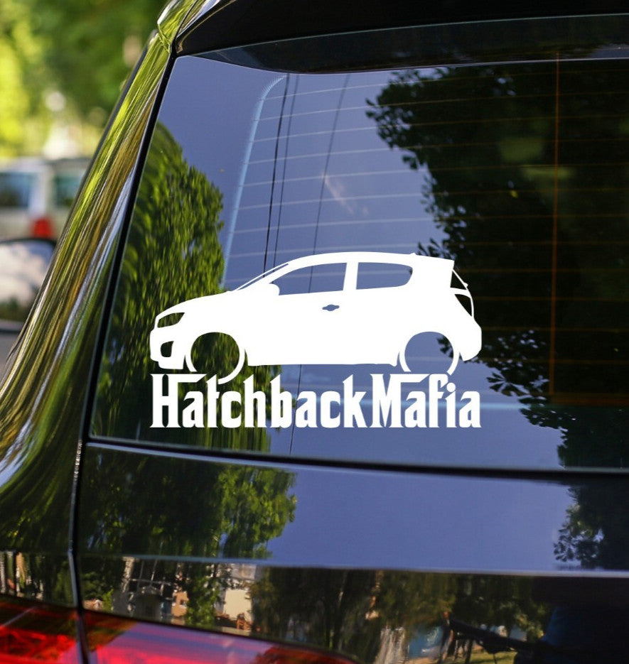 Lowered HATCHBACK MAFIA Silhouette Sticker for Chevy Sonic Hatchback 2012-2020