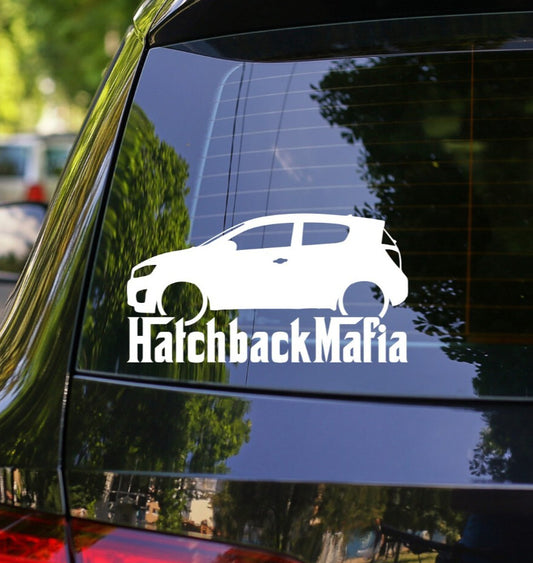 Lowered HATCHBACK MAFIA Silhouette Sticker for Chevy Sonic Hatchback 2012-2020