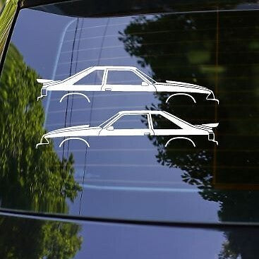 2X Car Silhouette Decal Stickers for Ford Mustang SALEEN Foxbody Hatch