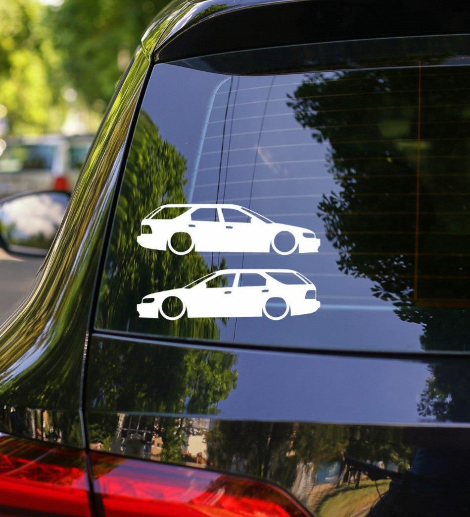 2x Lowered Wagon Car Silhouette Stickers for Honda Accord Wagon CE1 USDM 1994-97