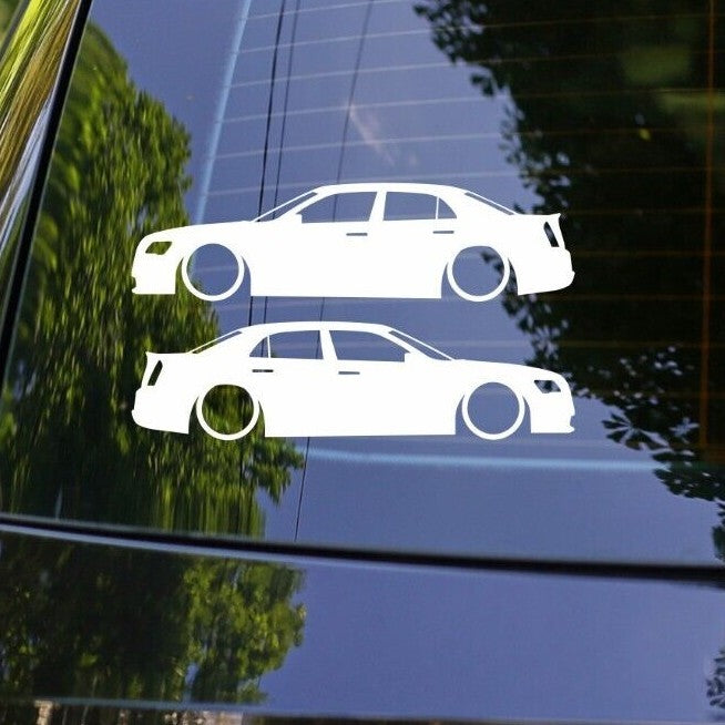 2x Lowered Car Silhouette Decal Stickers For Chrysler 300 300C 2nd gen 2011+