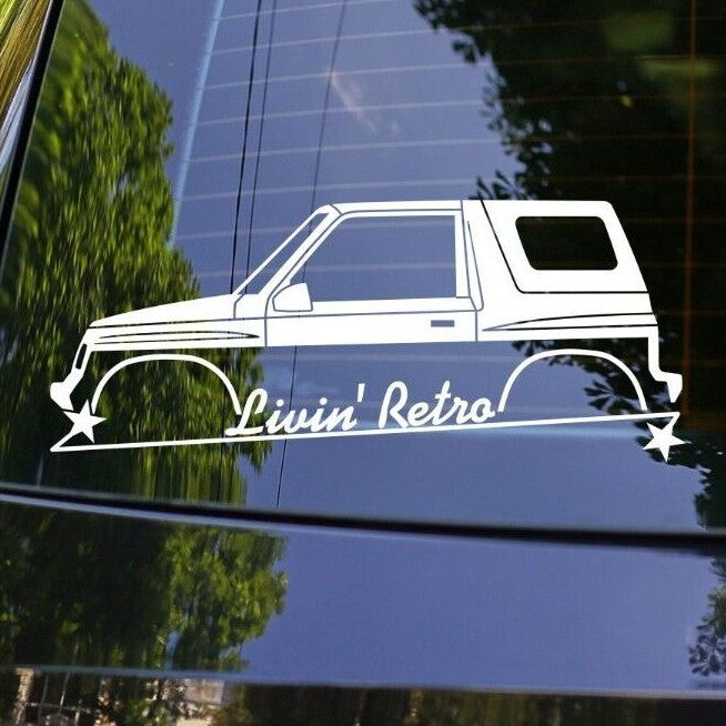 Livin' Retro Silhouette Sticker for Geo Tracker Hardtop
