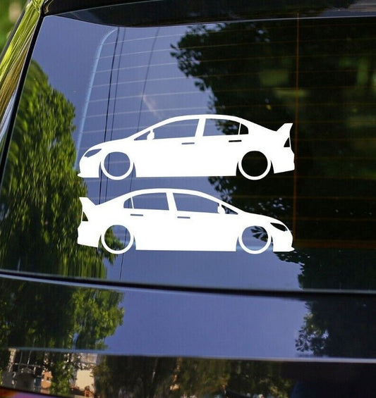 2x Lowered Car JDM Stickers for Honda Civic FD2R Type-R 8th Gen