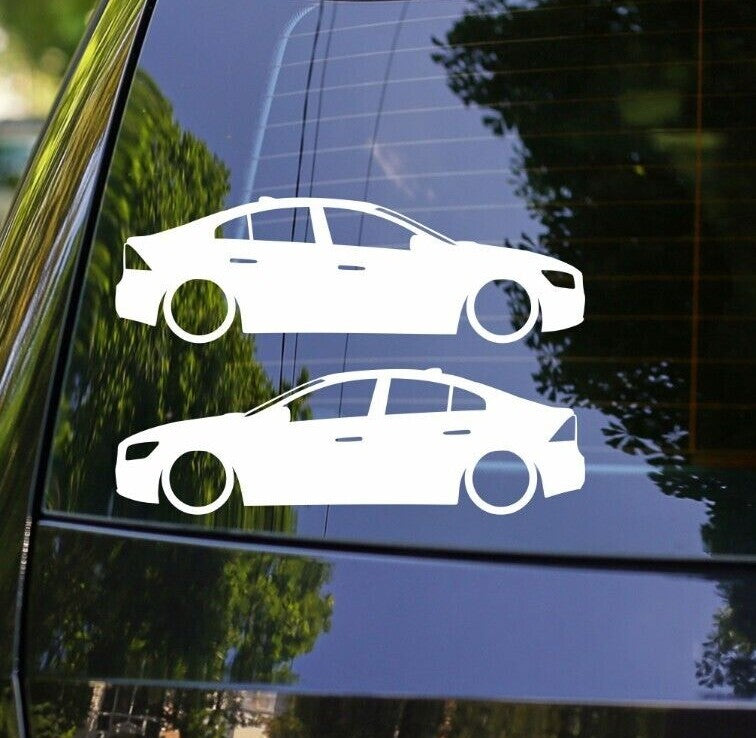 2x Lowered Car Silhouette Decal Stickers for Volvo S60 2nd gen R-design 2010-18