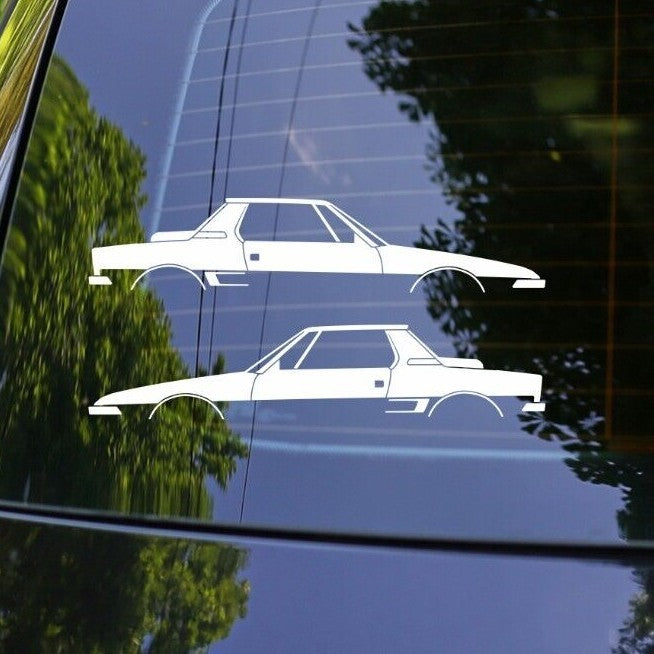 2x Car Silhouette Decal Stickers for Fiat Bertone X19 Classic Roadster