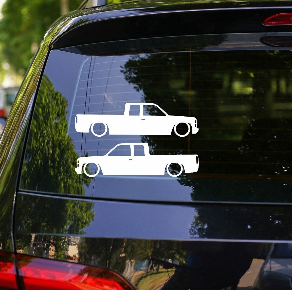 2x Lowered Silhouette Decal Stickers for Chevrolet C1500 Extra Cab OBS 1987-98