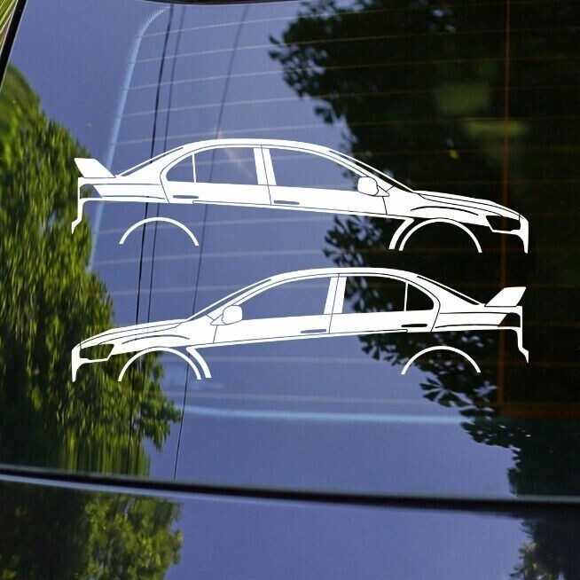 2x Car Silhouette Decal Stickers for Mitsubishi Lancer Evo 10 Evolution X