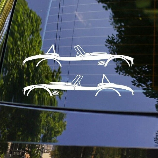 2X Car Silhouette Vinyl Stickers for Shelby AC Cobra Classic Roadster