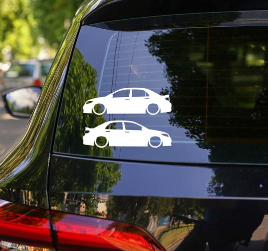 2x Lowered Car Decal Stickers for Toyota Corolla S XLE XRS Sedan with Wing 10th