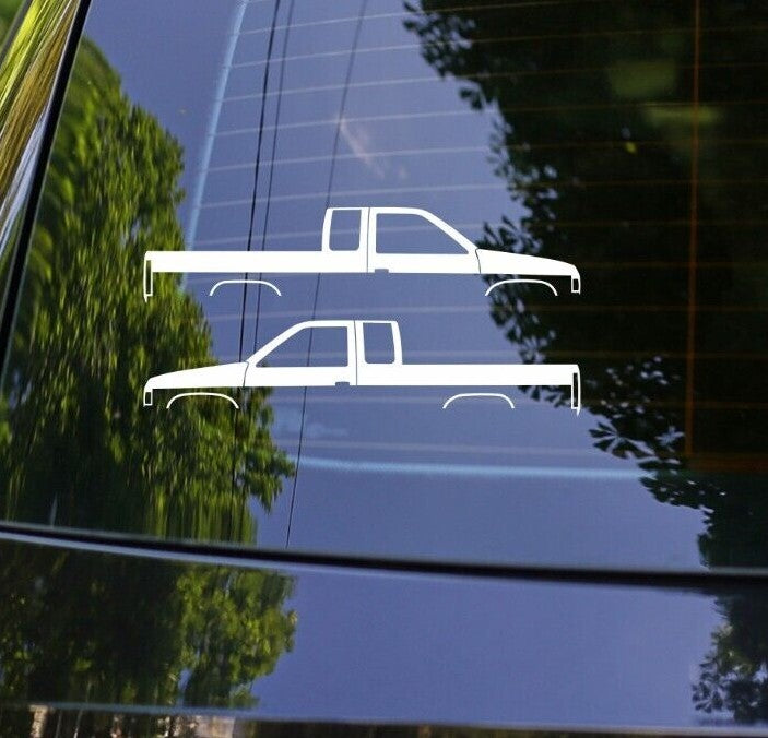 2x JDM Pickup Truck Silhouette Decal Stickers for Nissan Hardbody Kingcab D21