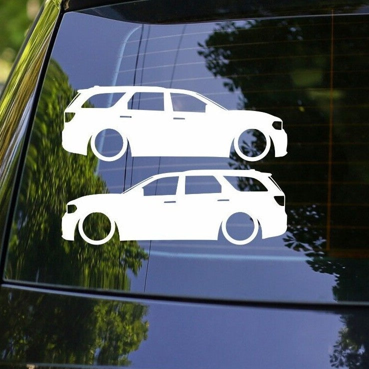 2x Lowered SUV Silhouette Decal Stickers for Dodge Durango 3rd gen 2011+