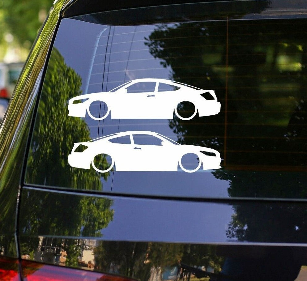 2x Lowered Car Silhouette Decal Stickers for Honda Accord Coupe 8th USDM 2008-12