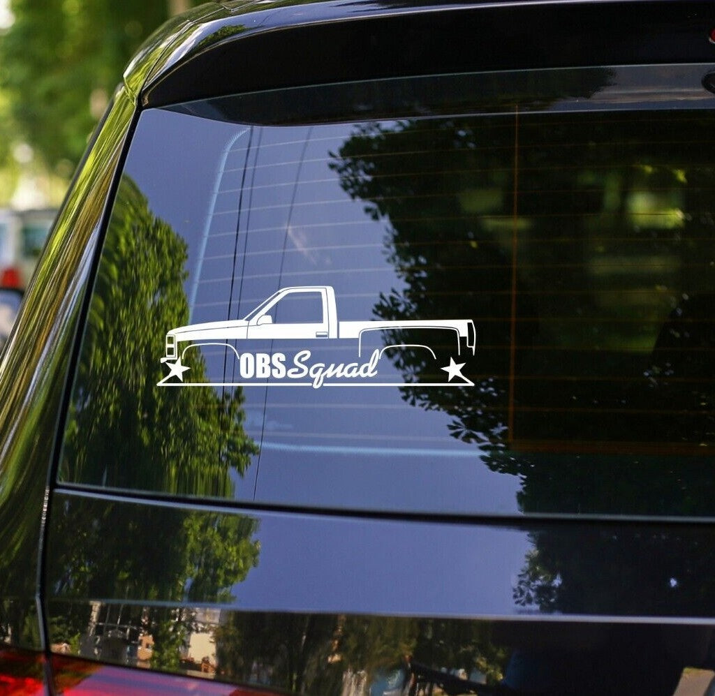 OBS Squad Truck Decal Sticker for Chevrolet Silverado C1500 Stepside 1987-98