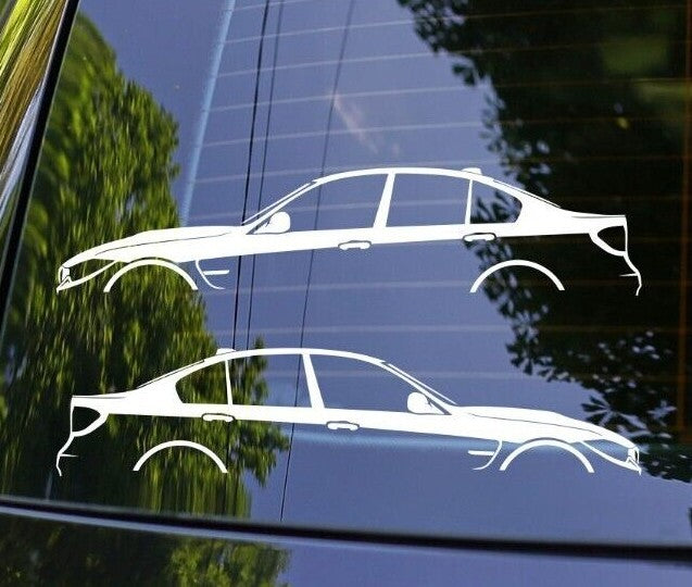 2x Lowered Car Silhouette Decal Stickers for BMW M3 F80 2014-2020