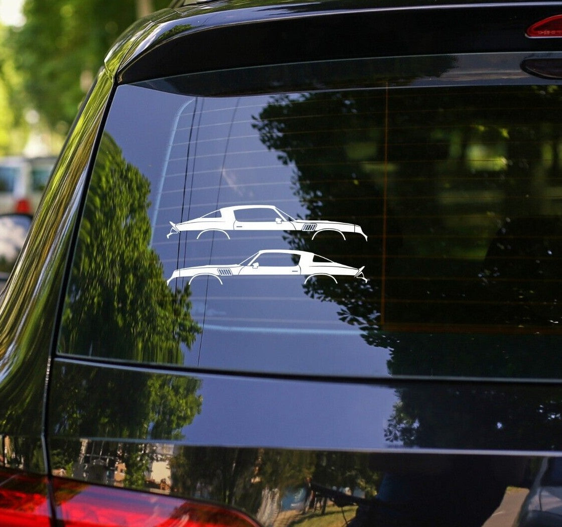 2x Classic Car Silhouette Decal Stickers for 78-79 Chevrolet Camaro Z28 2nd gen
