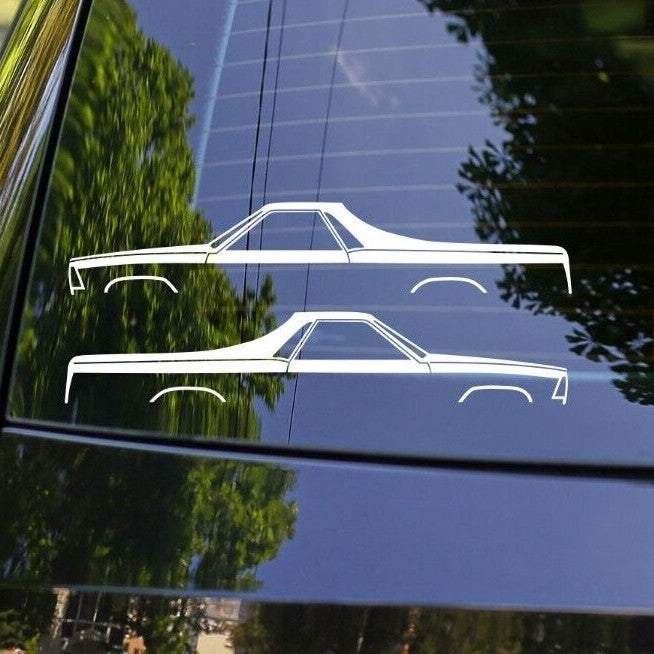 2x Car Silhouette Decal Stickers for Chevrolet El Camino 1978-1982 V2