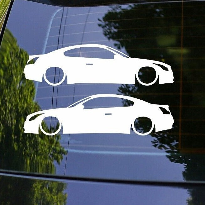 2x Lowered Car Silhouette Decal Stickers for Infiniti G37 Coupe USDM