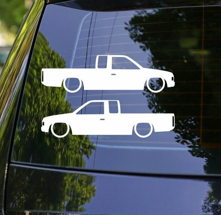 2x Lowered Truck Silhouette JDM Stickers For Nissan Hardbody Kingcab PickUp D21