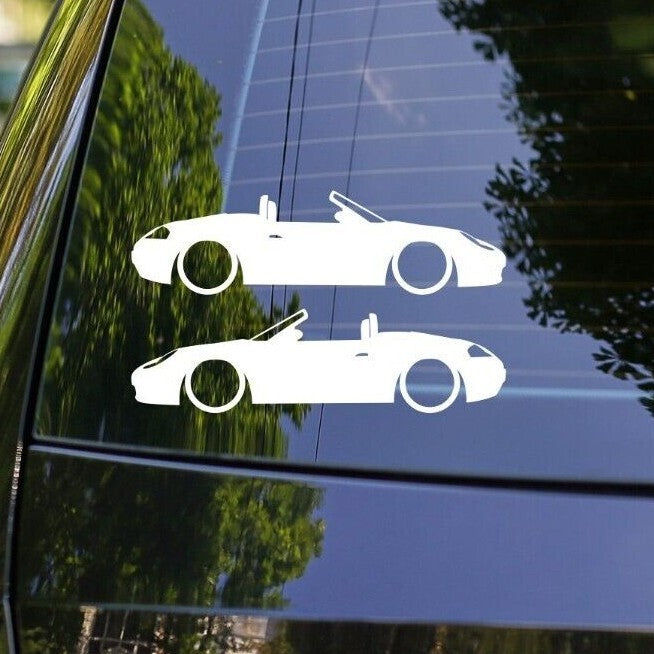 2x Lowered Car Silhouette Decal Stickers for Porsche Boxster 986 1996-2004