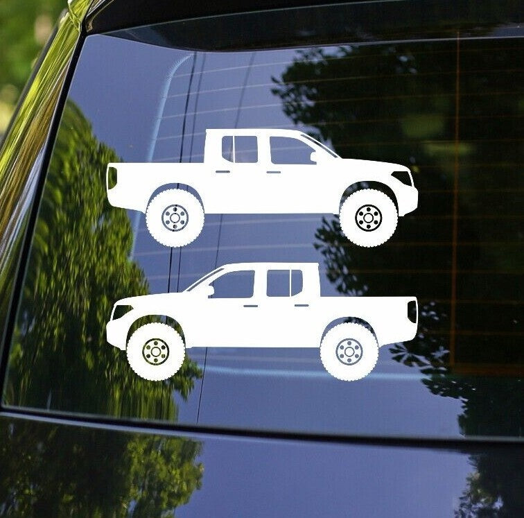 2x Lifted 4x4 Truck Decal Stickers for Nissan Frontier Navara Double Cab Pickup