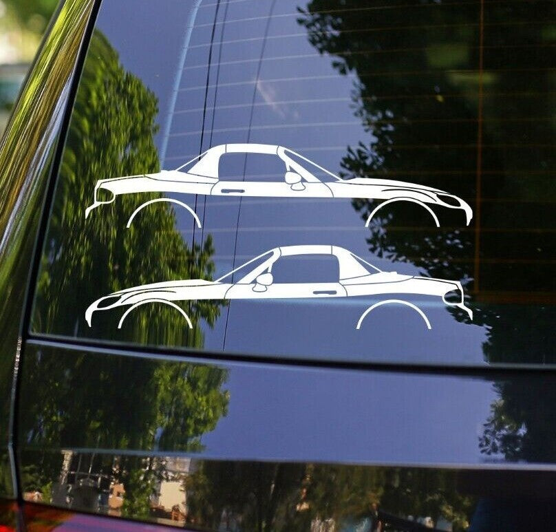2X Car Silhouette Stickers for Mazda MX Miata NC 3rd gen mk3 TOP UP