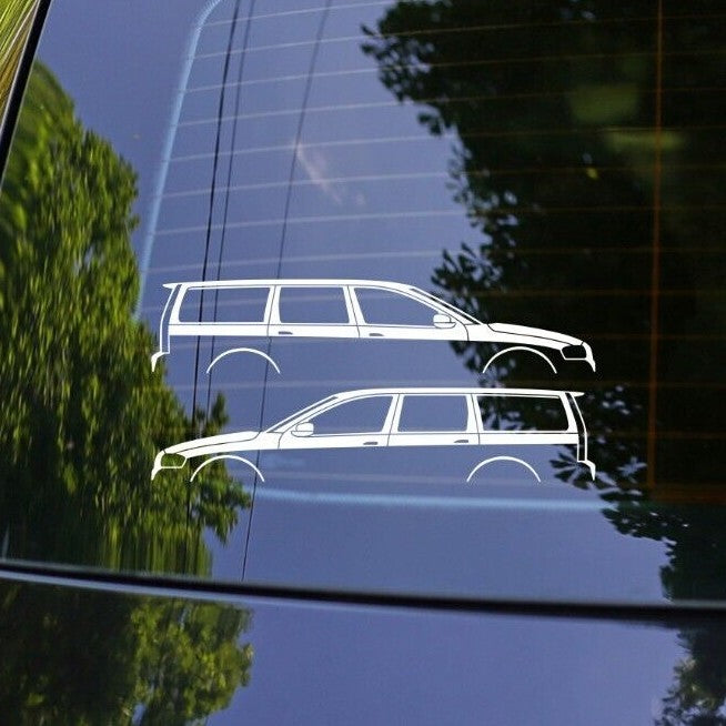 2x Car Station Wagon Silhouette Decal Stickers for Volvo V70 T5 2nd gen