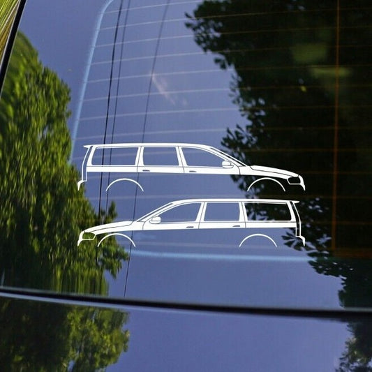 2x Car Station Wagon Silhouette Decal Stickers for Volvo V70 T5 2nd gen