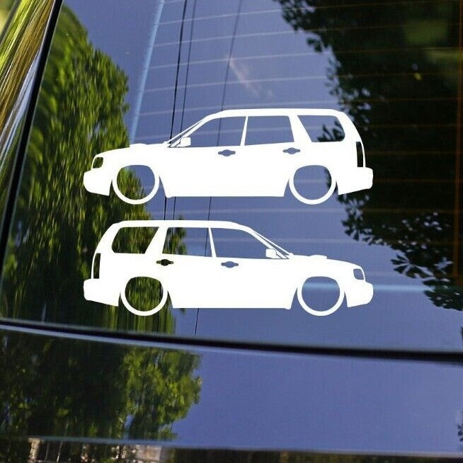 2x Lowered Car Stickers for Subaru Forester SG 2nd-gen 2002-2008