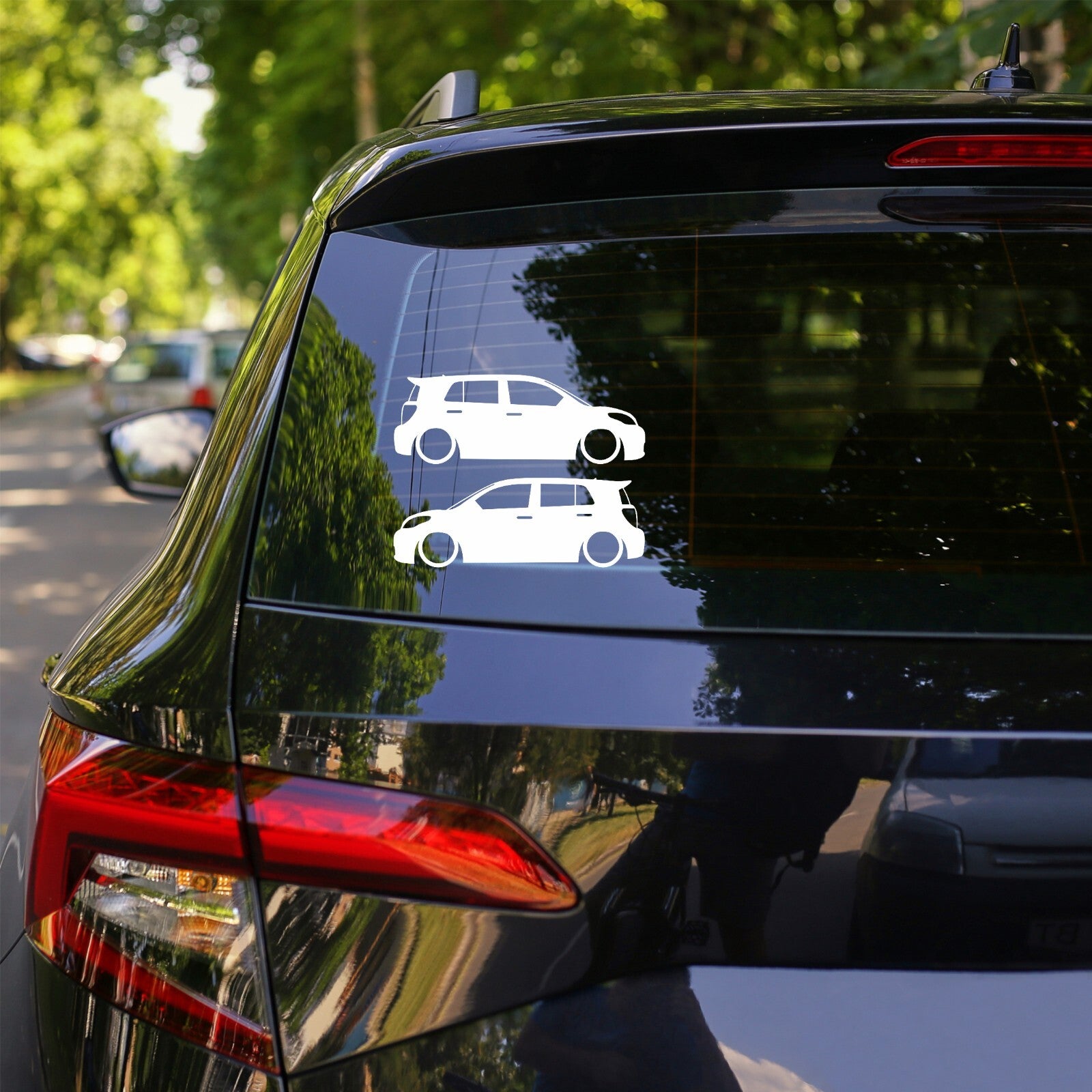 2x Lowered Car Silhouette Decal Stickers for Scion xD Stanced