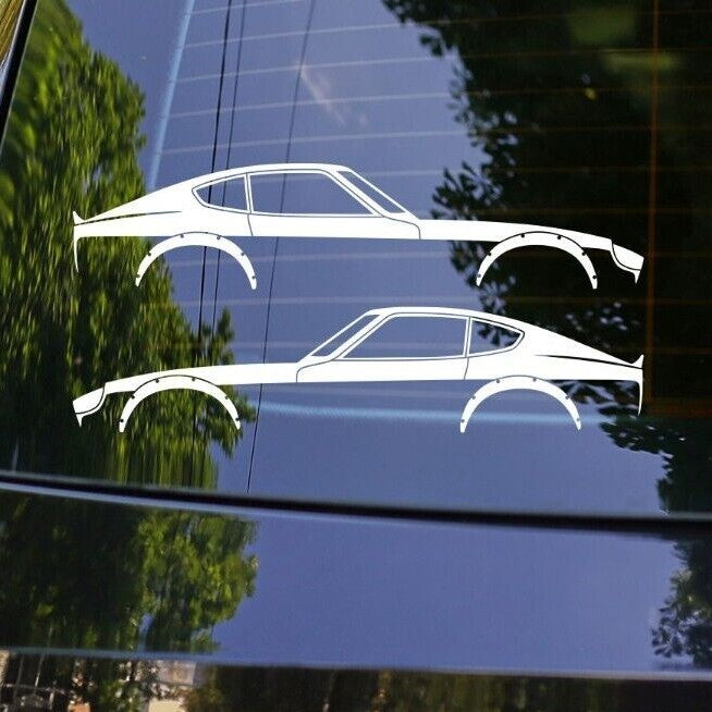 2x JDM Car Silhouette Stickers for Datsun 240z Nissan S30 Classic Fairlady