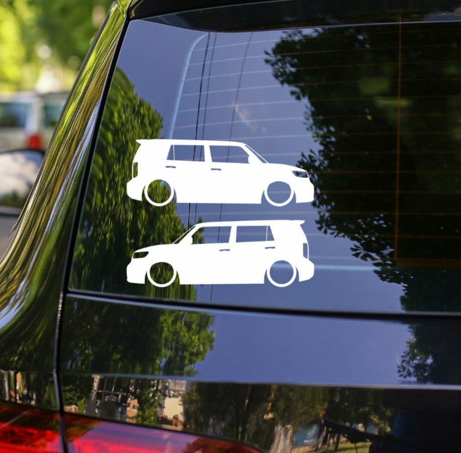 2x Lowered Van Car Silhouette Decal Stickers for Scion XB 2008-2015 2nd Gen