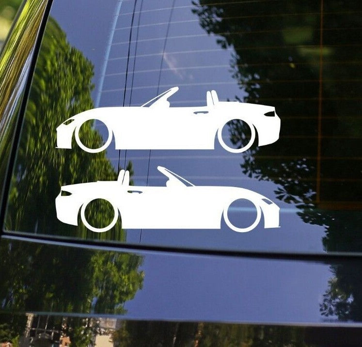 2x Lowered Car Decal Stickers for Mazda Miata ND RF MX-5 Mk4 2015+ Top Down