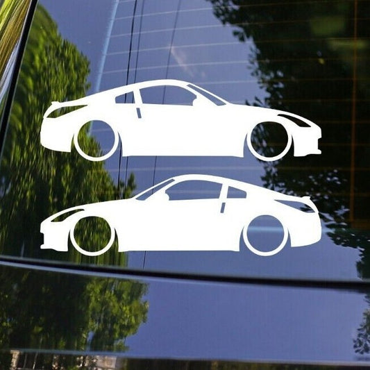 2X Lowered Car Silhouette JDM Stickers for Nissan 350Z Fairlady Z (Z33)
