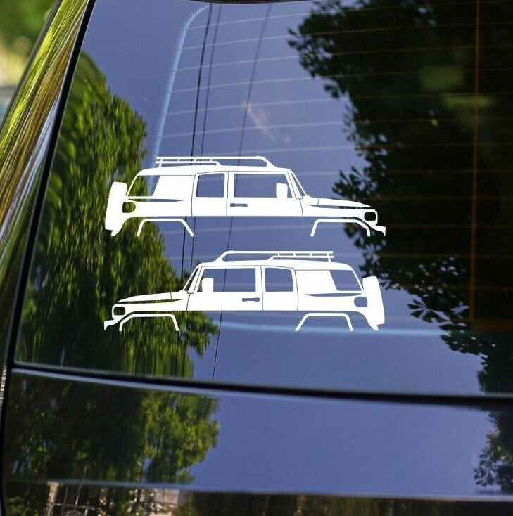 2x Truck SUV Car Silhouette Decal Sticker for Toyota FJ Cruiser