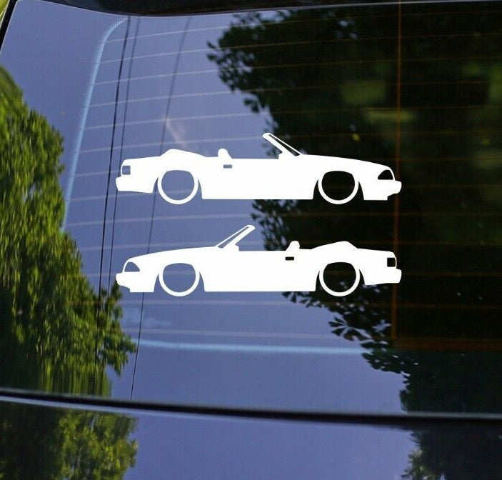 2x Lowered Car Decal Stickers for Ford Mustang Convertible Fox Body GT 1987-93