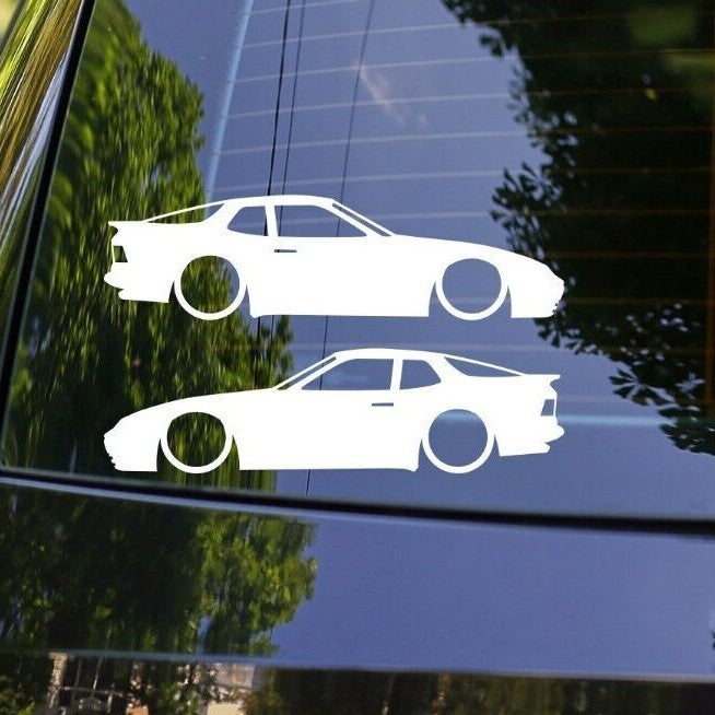 2x Low Sports Car Silhouette Decal Stickers for Porsche 944 S S2 Turbo Classic