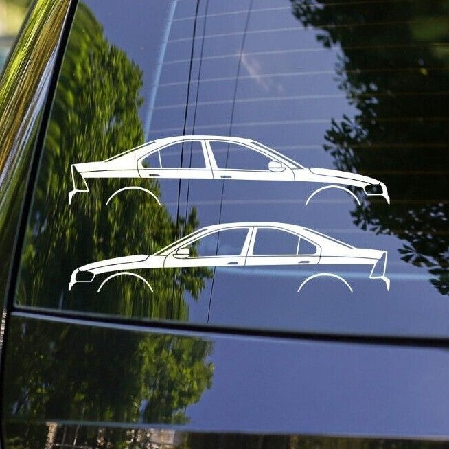 2x Lowered Car Silhouette Decal Stickers for Volvo S60 R Sedan 2000-2009