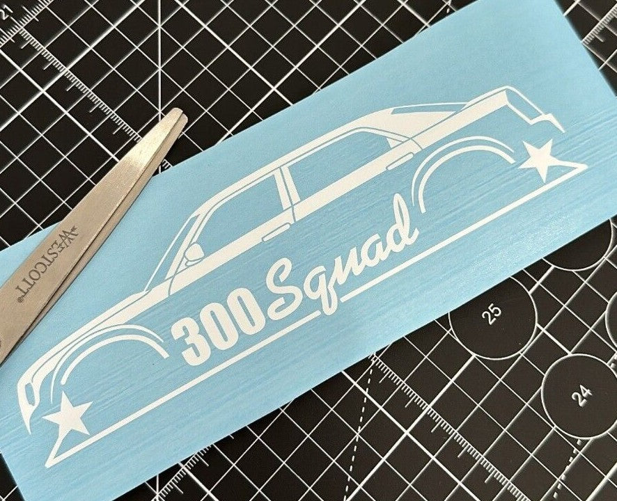 300 Squad Car Silhouette Decal Sticker for Lowered Chrysler 300c 1st gen