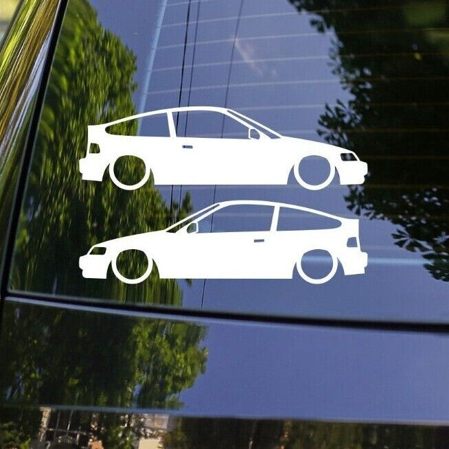2X Lowered Retro Car Stickers for Honda CRX 1987-1991 SiR B16 VTEC
