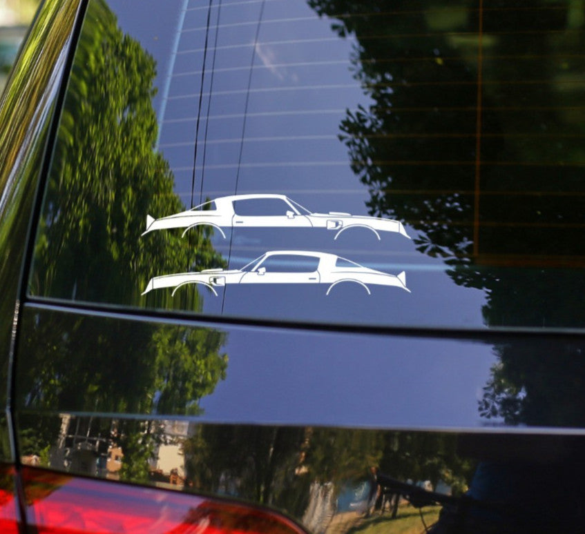 2x Car Silhouette Decal Stickers for Pontiac Firebird Trans Am 1977-1978 2nd Gen