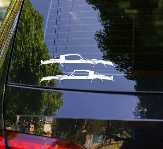 2x Car Silhouette Decal Stickers for Pontiac Firebird Trans Am 1977-1978 2nd Gen