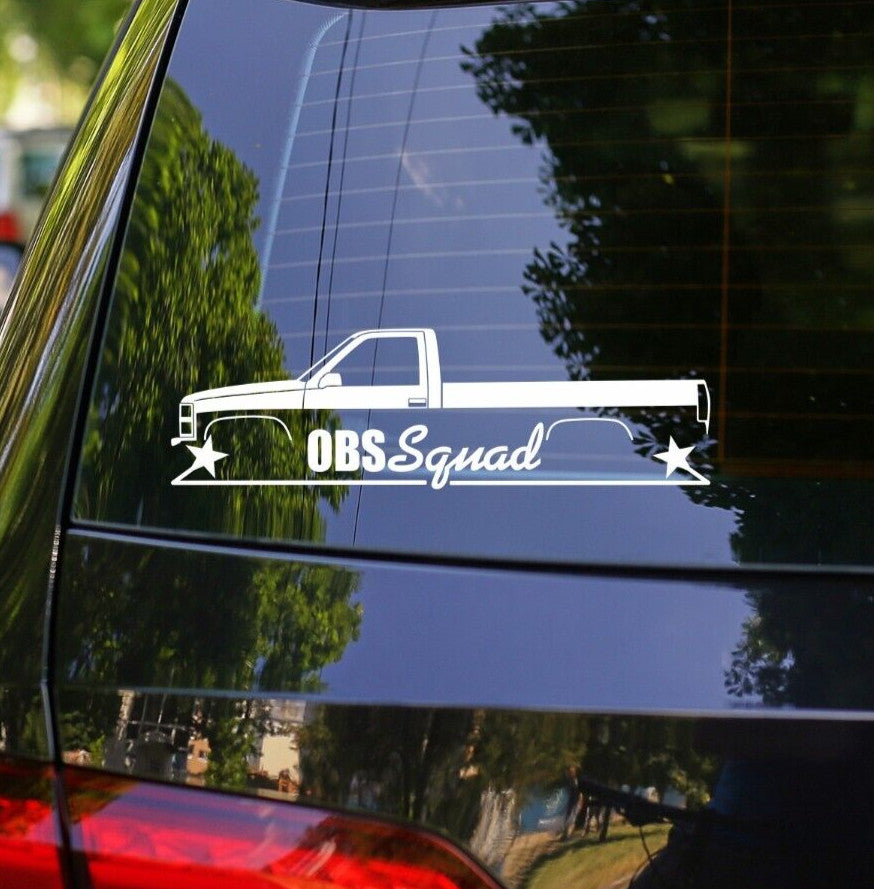 OBS Squad Truck Decal for Chevrolet Silverado C1500 Reg Cab Long Bed 1987-1998