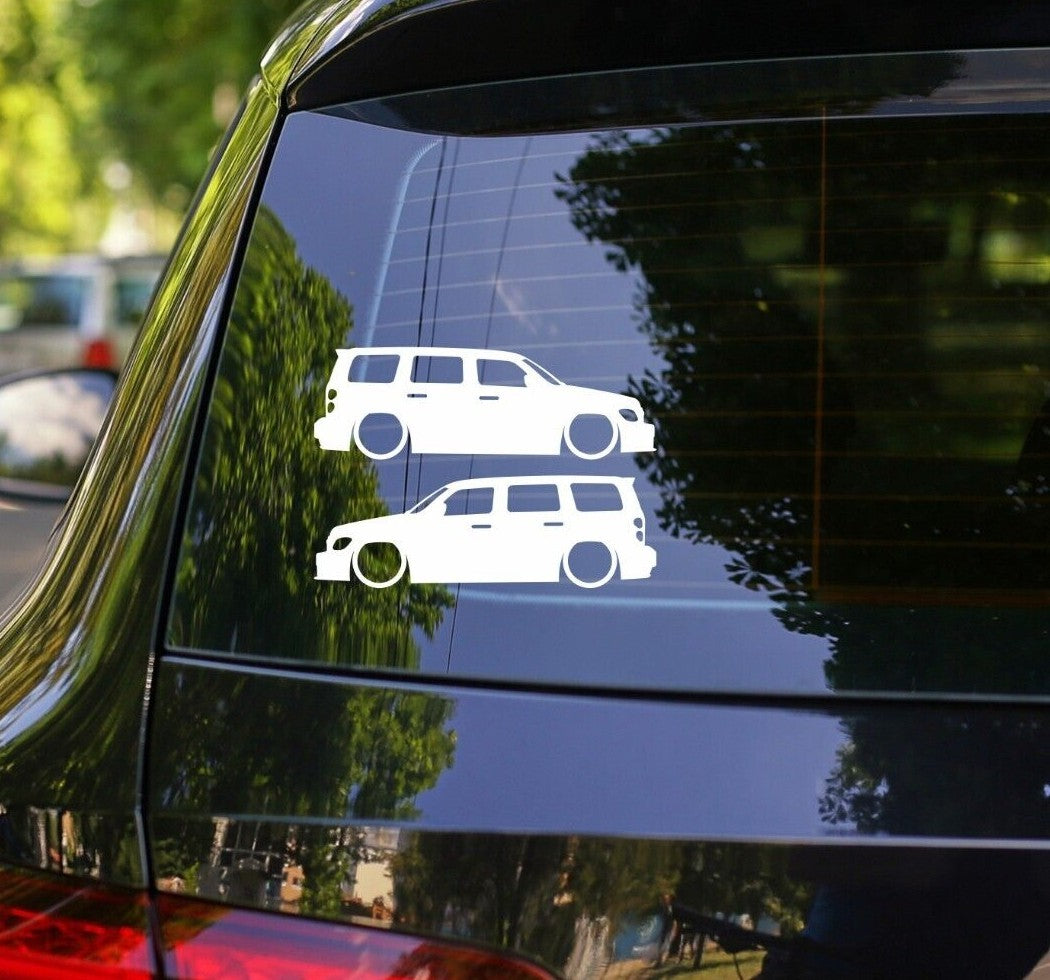 2x Lowered Car Truck SUV Silhouette Stickers for Chevrolet HHR SS Retro Wagon