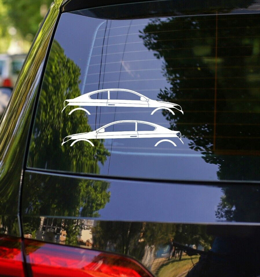 2x Lowered JDM Car Silhouette Decal Stickers for Scion TC 1st Gen 2005-2010 V2