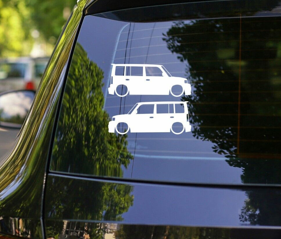 2x Lowered Van Car Silhouette Decal Stickers for Scion XB 2004-2007 1st Gen